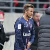 David Beckham lors du match perdu par le Paris Saint-Germain (1-0) face à Reims le 2 mars 2013, à Reims