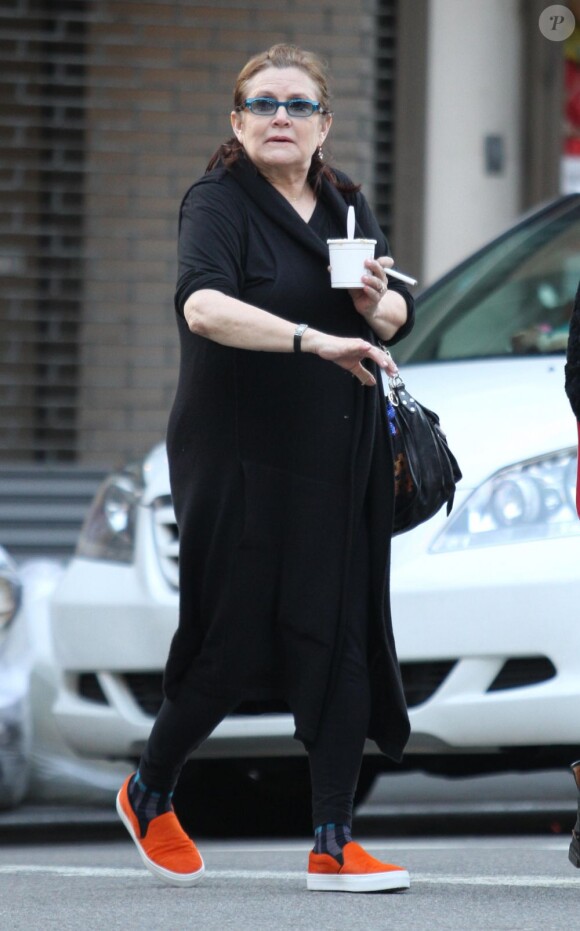Carrie Fisher dans les rues de New York, le 6 mai 2012.