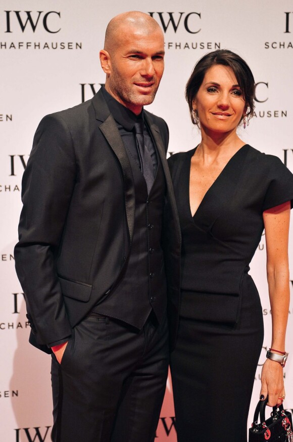 Zinedine Zidane et femme Véronique à Genève, le 22 janvier 2013.