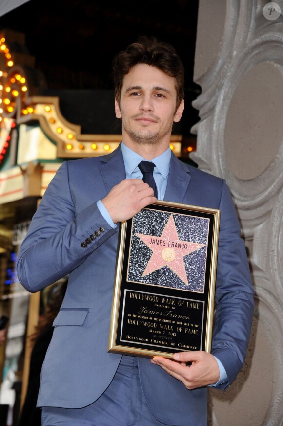 James Franco a inscrit son nom sur le Hollywood Walk of Fame à Los Angeles, le 7 mars 2013.