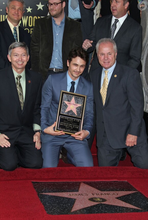 James Franco honoré avec son étoile sur le Hollywood Walk of Fame à Los Angeles, le 7 mars 2013.