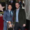 James Franco avec son ami Seth Rogen pour savourer son étoile sur le Hollywood Walk of Fame à Los Angeles, le 7 mars 2013.