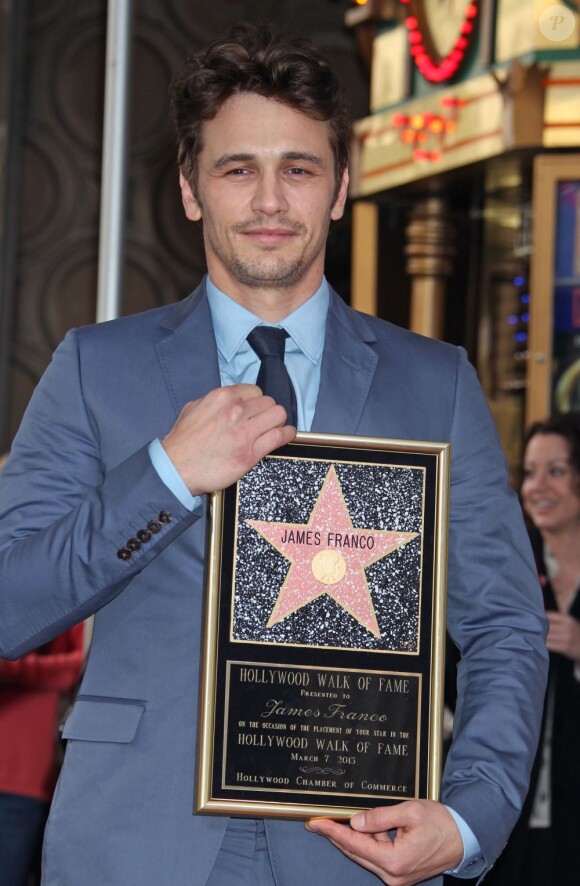 James Franco honoré sur le Hollywood Walk of Fame à Los Angeles, le 7 mars 2013.