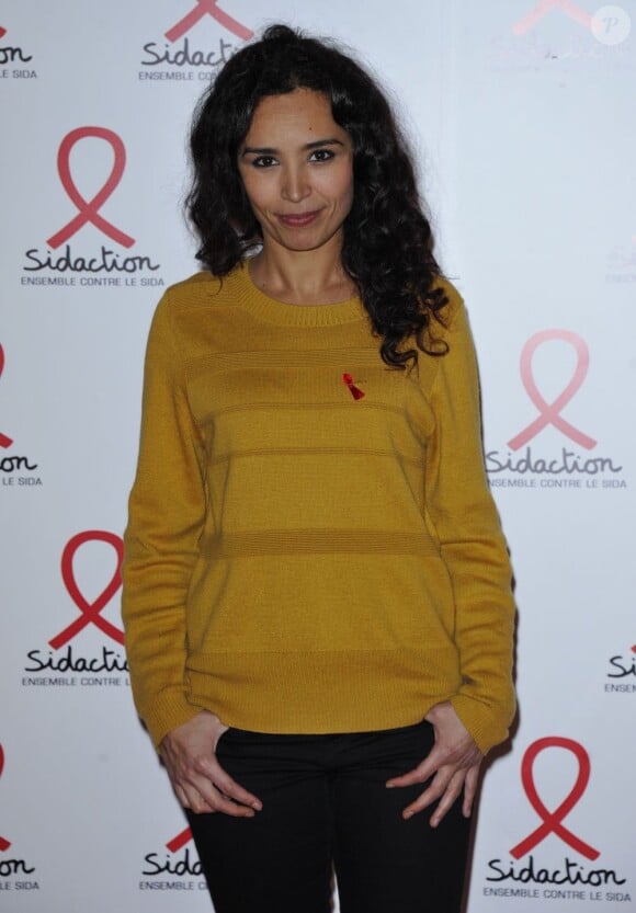 Aïda Touihri lors de la soirée de lancement du Sidaction 2013 au Musée du quai Branly à Paris, le 11 mars 2013.