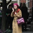 Leighton Meester sur le tournage de la série Gossip Girl à New York, le 2 octobre 2012.