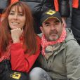 Bruno Solo et son épouse Véronique qui fait partie de l'aventure avec sa coéquipère Linda sur le départ du rallye Aicha des gazelles du Maroc 2013, le samedi 16 mars au Trocadéro à Paris.