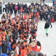 Flashmob organisé par Julie Ferez, le 16 mars 2013 au Trocadéro, à l'occasion du lancement du rallye Aicha des gazelles du Maroc 2013.