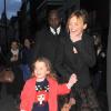 Geri Halliwell et sa fille Bluebell Madonna à la sortie du Piccadilly Theater de Londres le 15 mars 2013