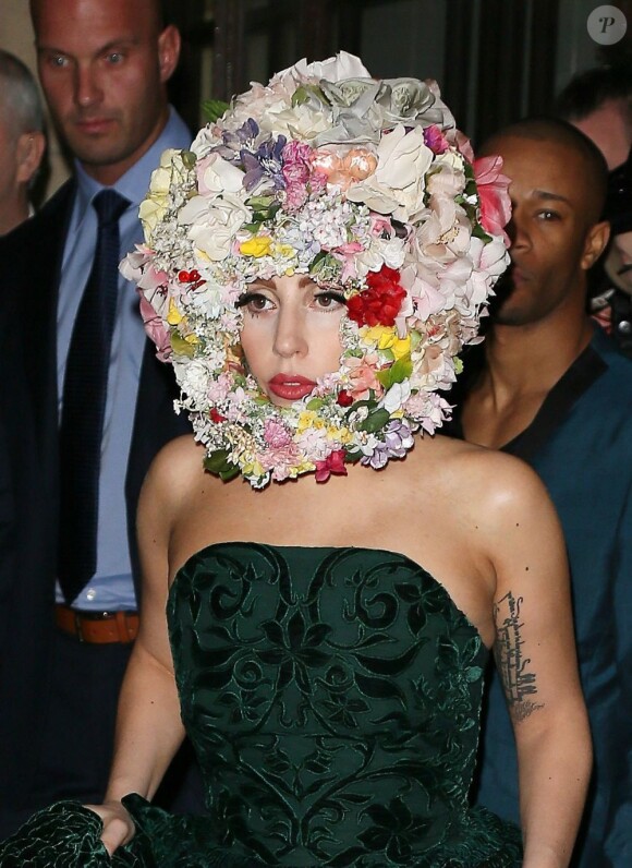 Lady Gaga au défilé Matthew Williamson à Londres, le 16 septembre 2012.