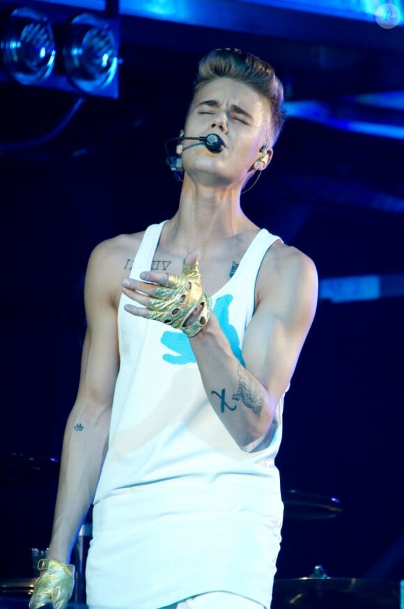 Justin Bieber en concert au Palais Omnisport de Paris Bercy le 19 mars 2013.