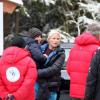 La princesse Mette-Marit de Norvège à Holmenkollen (Oslo) le 17 mars 2012 avec son fils le prince Sverre Magnus dans les bras.