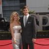 Eli Manning, quarterback des New York Giants, et sa femme Abby aux ESPY Awards en juillet 2008. En mars 2013, le couple annonce qu'il attend son deuxième enfant.