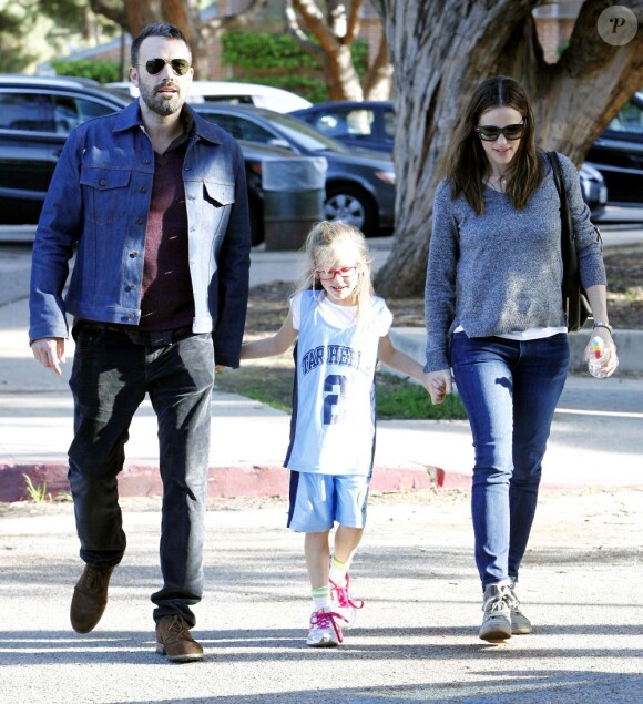 Ben Affleck et Jennifer Garner vont chercher leur fille Violet au basket à Brentwood, le 21 mars 2013.