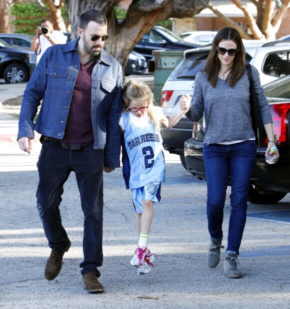 Ben Affleck et Jennifer Garner vont chercher leur fille Violet au basket à Brentwood, le 21 mars 2013.