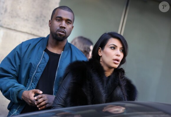 Kanye West et Kim Kardashian à Paris, le 4 mars 2013.
