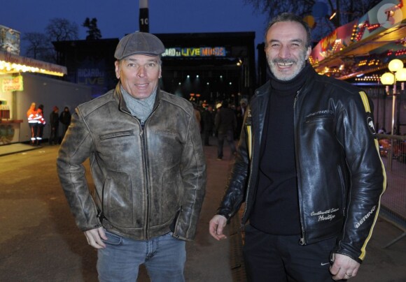 Laurent Baffie et Pascal Sellem à l'inauguration de la 50e édition de la Foire du Trône à Paris, le 29 mars 2013.