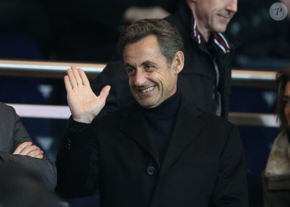Nicolas Sarkozy à un match de football le 29 mars 2013.