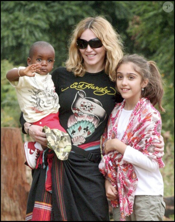 Madonna, David et Lourdes au Malawi le 17 avril 2007. 