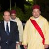 François Hollande arrive au dîner d'Etat au Palais Royal de Casablanca avec le roi Mohammed VI le 3 avril 2013.