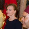 Dîner d'Etat au Palais Royal de Casablanca avec François Hollande, Valérie Trierweiler, le roi Mohammed VI et la princesse Lalla Salma le 3 avril 2013.