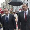 François Hollande et le roi Mohammed VI à Casablanca le 3 avril 2013.
