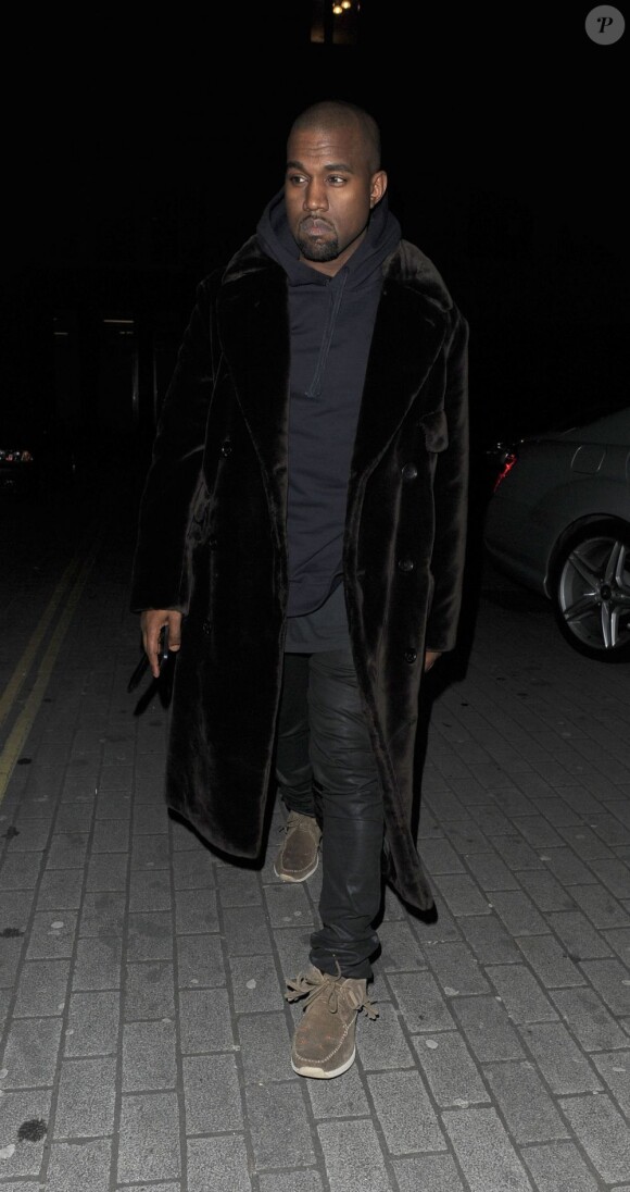 Kanye West se rend au Scotch Club dans le quartier de Mayfair à Londres. Le 3 avril 2013.
