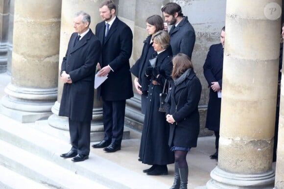 Obsèques d'Élisabeth de Gaulle, décédée à l'âge de 88 ans. La cérémonie a eu lieu en la cathédrale Saint-Louis des Invalides à Paris. Elle était la fille du Général Charles de Gaulle et a été la Présidente de la Fondation Anne de Gaulle de 1979 à 1988. A Paris le 6 avril 2013.