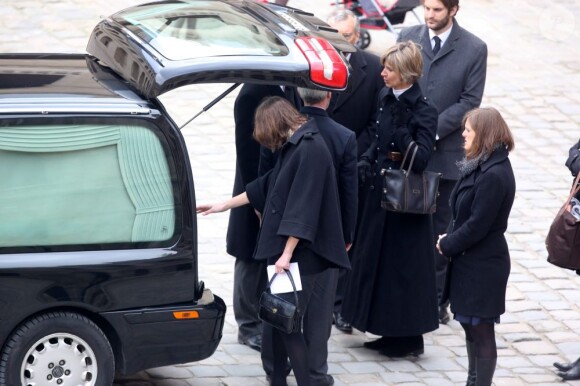 Obsèques d'Élisabeth de Gaulle, décédée à l'âge de 88 ans. La cérémonie a eu lieu en la cathédrale Saint-Louis des Invalides à Paris. Elle était la fille du Général Charles de Gaulle et a été la Présidente de la Fondation Anne de Gaulle de 1979 à 1988. A Paris le 6 avril 2013.