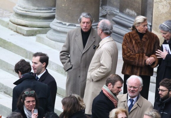 Obsèques d'Élisabeth de Gaulle, décédée à l'âge de 88 ans. La cérémonie a eu lieu en la cathédrale Saint-Louis des Invalides à Paris. Elle était la fille du Général Charles de Gaulle et a été la Présidente de la Fondation Anne de Gaulle de 1979 à 1988. A Paris le 6 avril 2013.