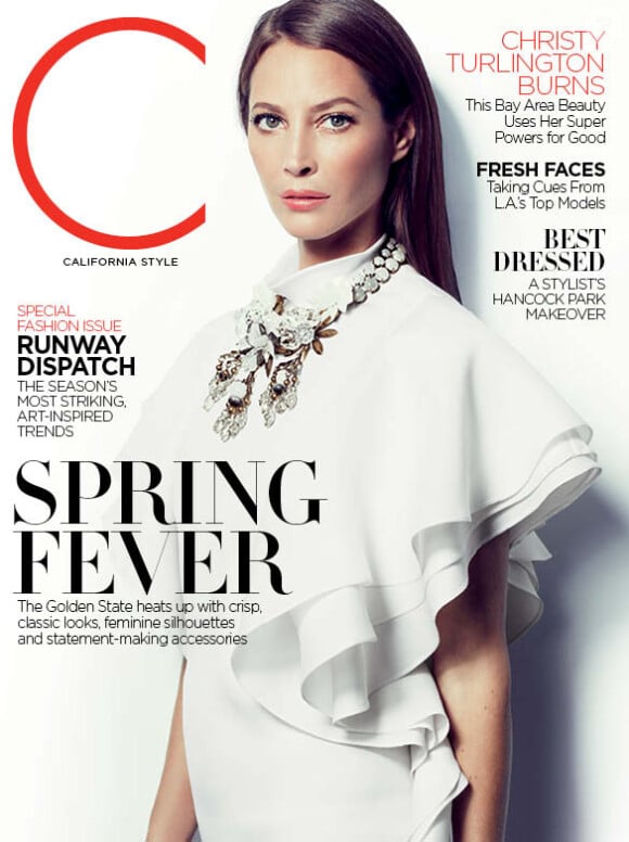 Christy Turlington photographiée par Mark Abrahams pour le magazine California Style. Numéro de mars 2013.