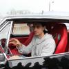 Javier Pastore quitte le Camp des Loges à Saint-Germain-en Laye, fier comme un paon à bord de sa belle Chevrolet Camaro, le 8 avril 2013