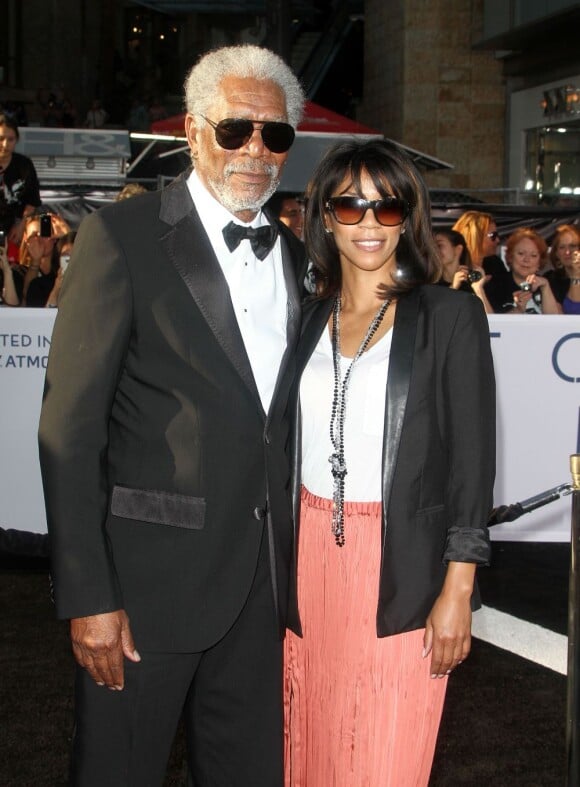 Morgan Freeman et sa fille Morgana à la première d'Oblivion à Los Angeles, le 10 avril 2013.