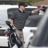 Exclusif - Justin Timberlake à la sortie du Mirimichi Golf Course après une partie de golf à Millington, le 14 avril 2013.