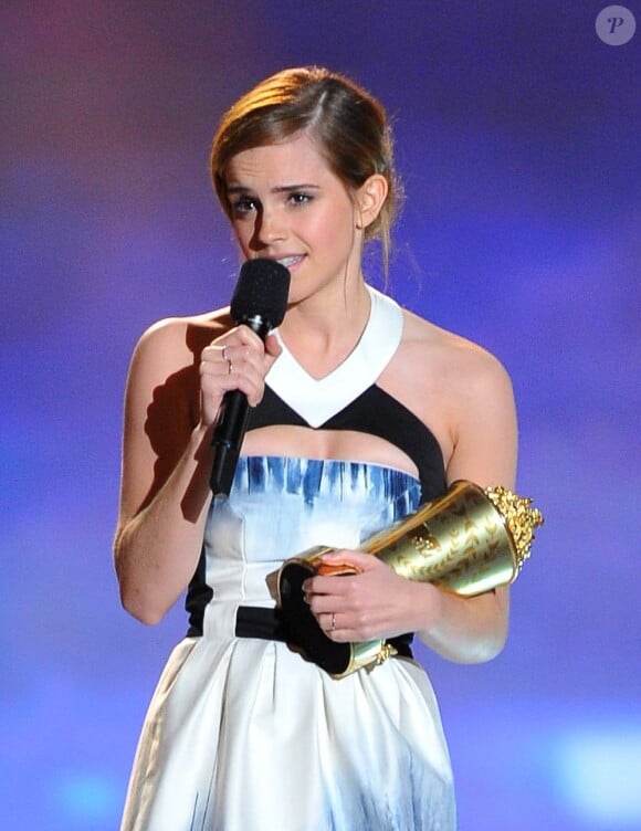 Emma Watson aux MTV Movie Awards à Los Angeles, le 14 avril 2013.