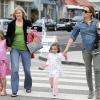 Samuel Affleck entouré de filles : Jennifer Garner, Violet et Seraphina, le 14 avril 2013 à Santa Monica