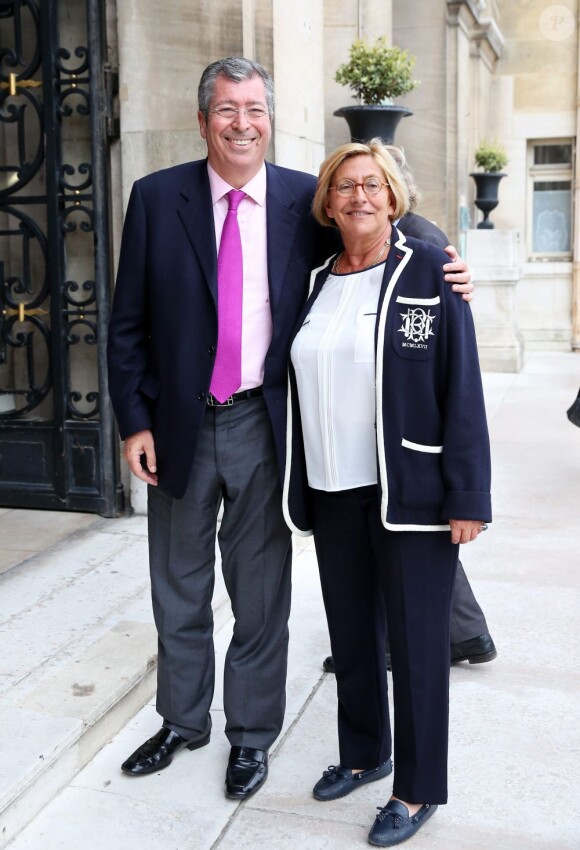 Patrick et Isabelle Balkany à Neuilly-sur-Seine le 16 avril 2013 pour le 30e anniversaire de la disparition d'Achille Peretti maire de la ville de 1947 à 1983.