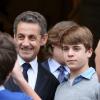 Nicolas Sarkozy à Neuilly-sur-Seine le 16 avril 2013 pour le 30e anniversaire de la disparition d'Achille Peretti maire de la ville de 1947 à 1983.