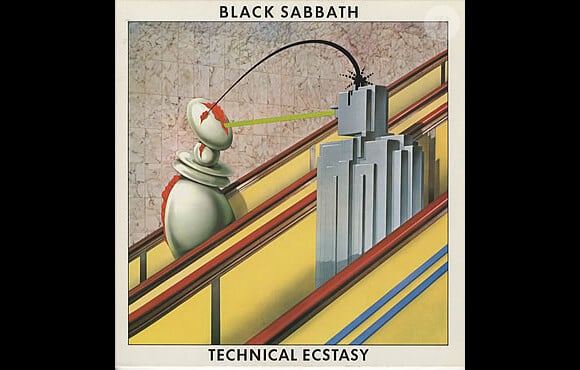 Technical Ecstay de Black Sabbath (1976), une pochette signée Storm Thorgerson, grand collaborateur de Pink Floyd et ami de David Gilmour décédé en avril 2013