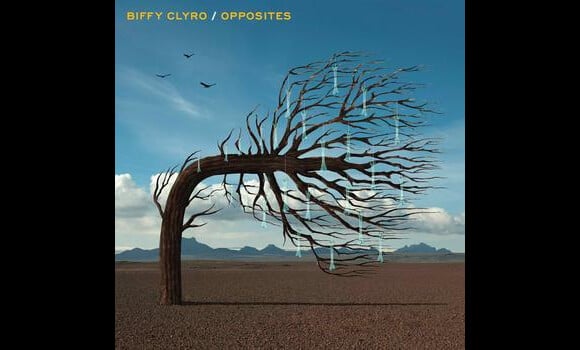 Opposites de Biffy Clyro (2013), une pochette signée Storm Thorgerson, grand collaborateur de Pink Floyd et ami de David Gilmour décédé en avril 2013