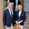 La princesse Charlene de Monaco, très stylée, accompagnait le 20 avril 2013 le prince Albert au Masters de Monte-Carlo à l'occasion des demi-finales du tournoi, opposant Nadal à Tsonga, et Djokovic à Fognini.