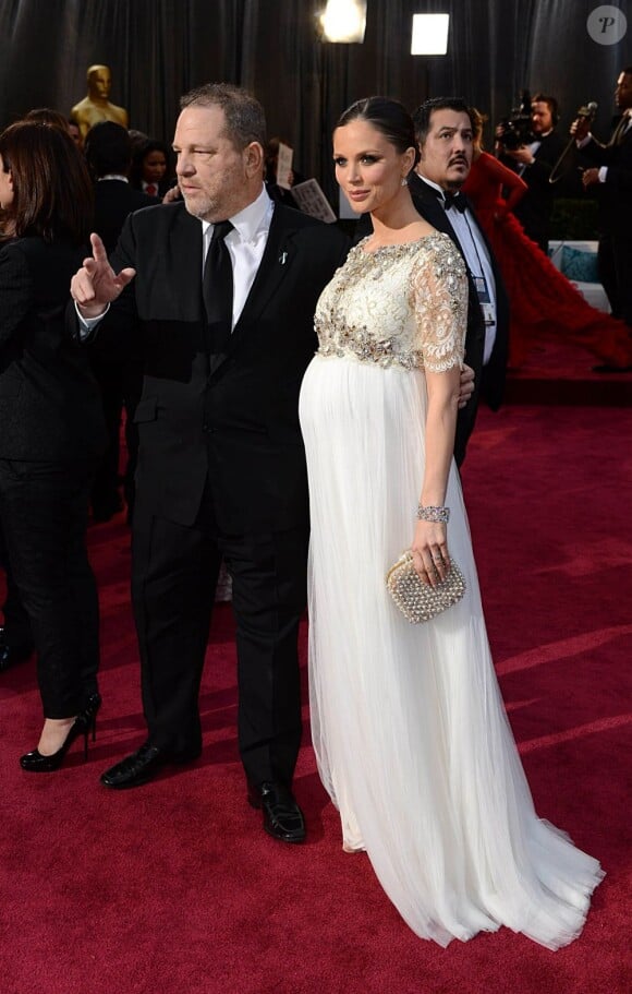 Harvey Weinstein et Georgina Chapman lors de la 85ème cérémonie des Oscars à Hollywood, le 24 février 2013