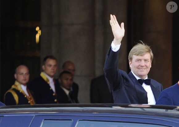 Arrivée du prince Willem-Alexander - Dîner d'adieu de la reine Beatrix des Pays-Bas au Rijksmuseum à Amsterdam, le 29 avril 2013.