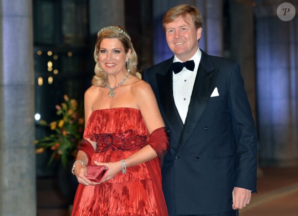 Le prince Willem-Alexander et la princesse Maxima - Dîner d'adieu de la reine Beatrix des Pays-Bas au Rijksmuseum à Amsterdam, le 29 avril 2013.