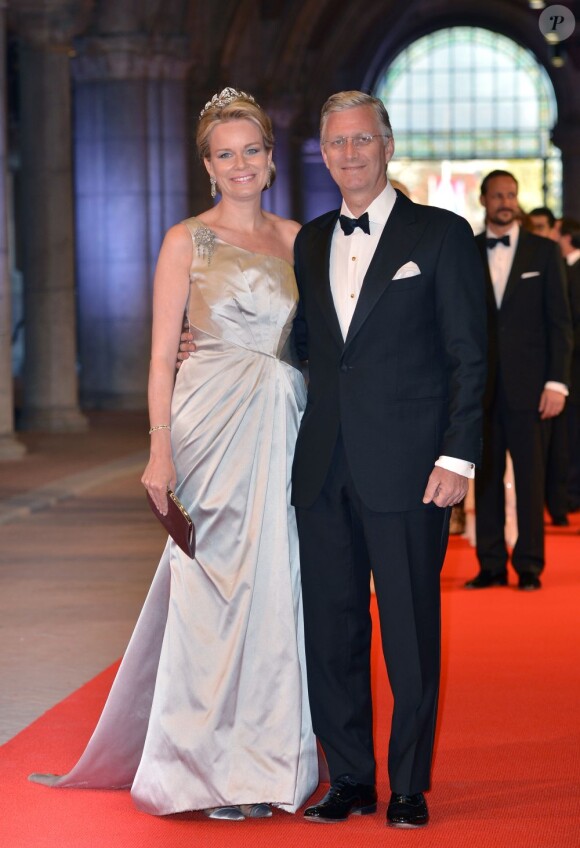 La princesse Mathilde et le prince Philippe de Belgium - Dîner d'adieu de la reine Beatrix des Pays-Bas au Rijksmuseum à Amsterdam, le 29 avril 2013.