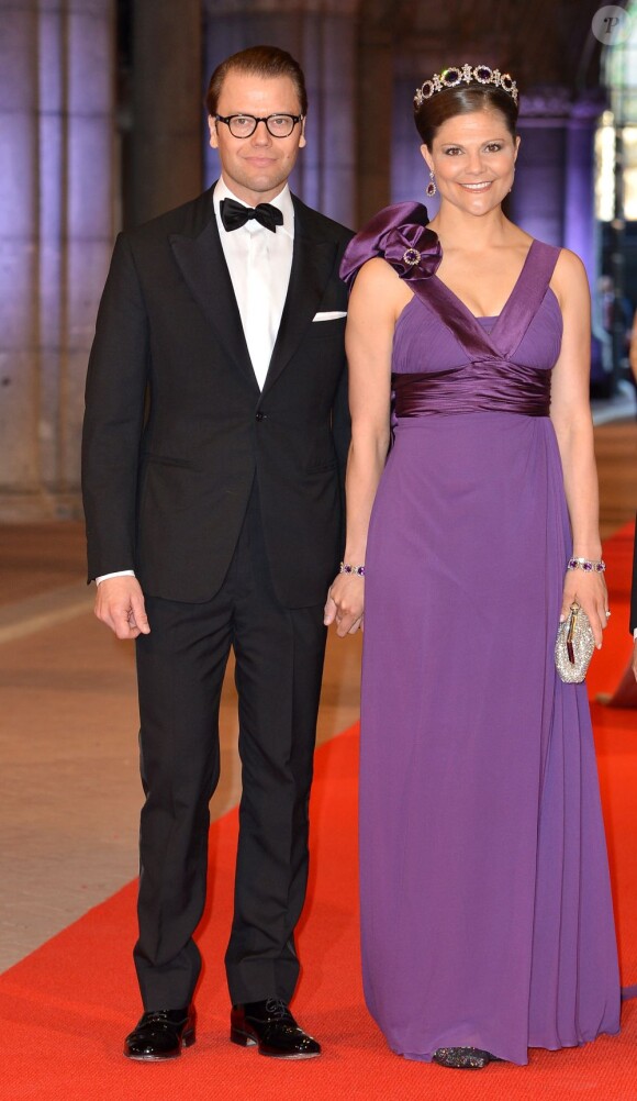 La princesse Victoria et le prince Daniel de Suède - Dîner d'adieu de la reine Beatrix des Pays-Bas au Rijksmuseum à Amsterdam, le 29 avril 2013.