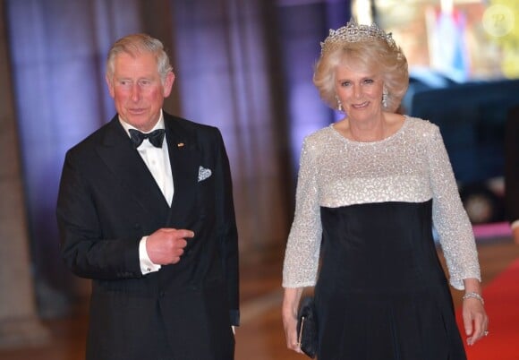Le prince Charles et Camilla Parker Bowles - Dîner d'adieu de la reine Beatrix des Pays-Bas au Rijksmuseum à Amsterdam, le 29 avril 2013.