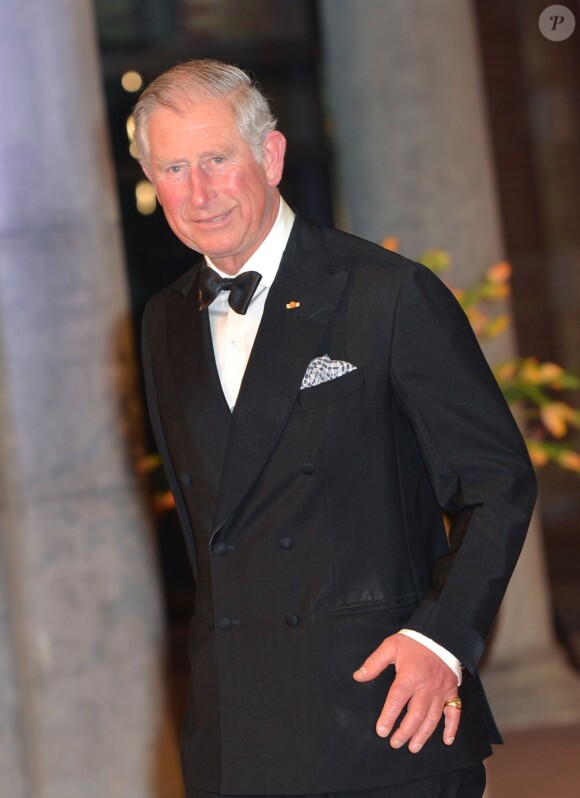 Arrivée du prince Charles - Dîner d'adieu de la reine Beatrix des Pays-Bas au Rijksmuseum à Amsterdam, le 29 avril 2013.