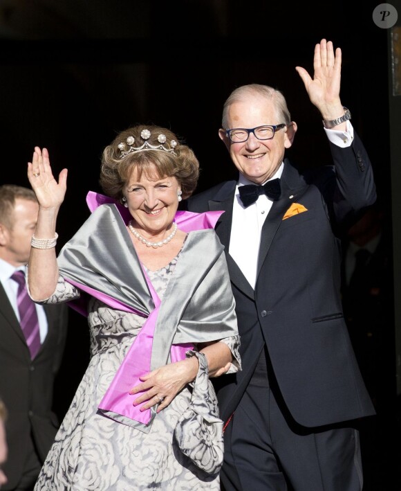 La princesse Margriet des Pays-Bas et son époux, le professeur Pieter van Vollenhoven - Dîner d'adieu de la reine Beatrix des Pays-Bas au Rijksmuseum à Amsterdam, le 29 avril 2013.