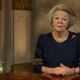 Beatrix des Pays-Bas lors de son discours d'adieu enregistré, diffusé le 29 avril 2013 à la veille de son abdication en faveur de son fils le prince Willem-Alexander.