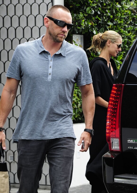 Heidi Klum et son compagnon Martin Kirsten sont allés déjeuner au restaurant Cecconi à Beverly Hills. Le 30 avril 2013.